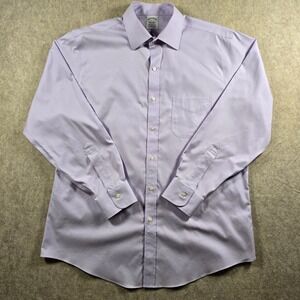 Brooks Brothers Regent Fit Dress Shirt Mens 16 33 Purple Non-Iron Supima Cotton